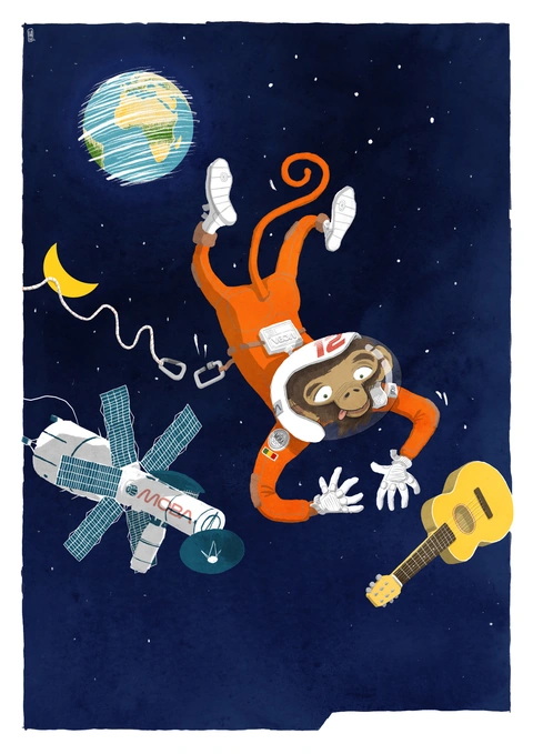 MOBA Monkey — Espace — illustration d’Alexandre Hostein